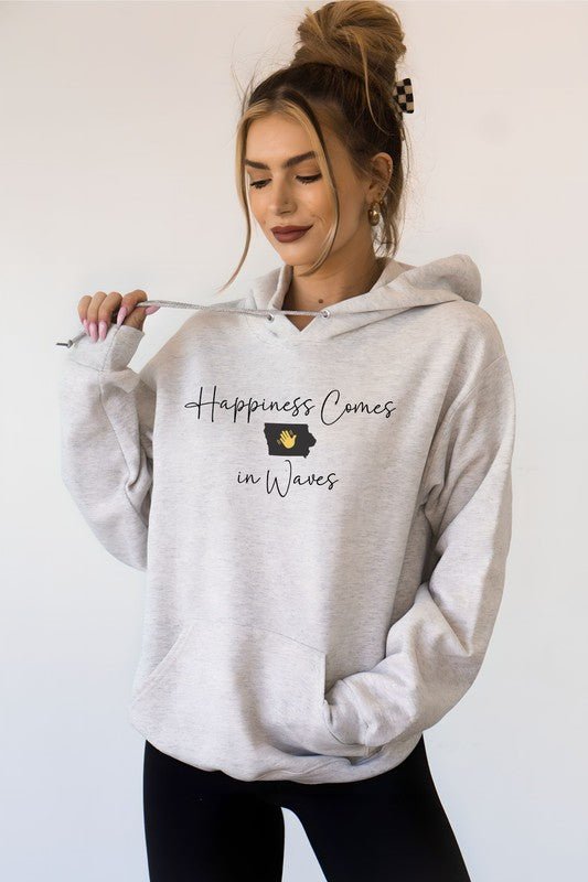 Happiness Comes in Waves Hoodie Sweatshirt - Bitsy Gypsy Boutique