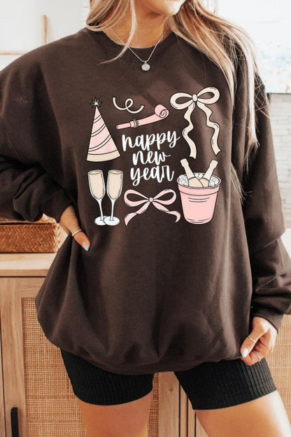 Happy New Year Graphic Sweatshirt - Bitsy Gypsy Boutique