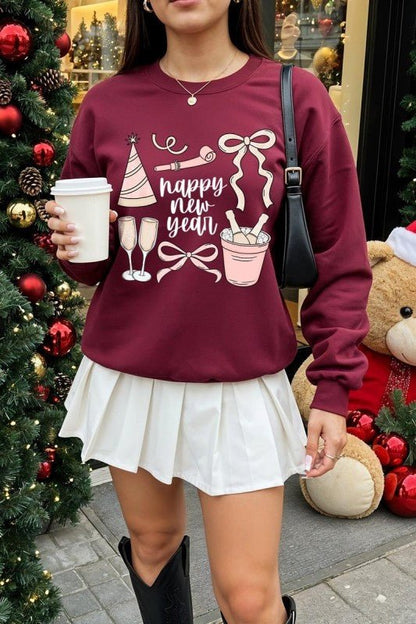 Happy New Year Graphic Sweatshirt - Bitsy Gypsy Boutique