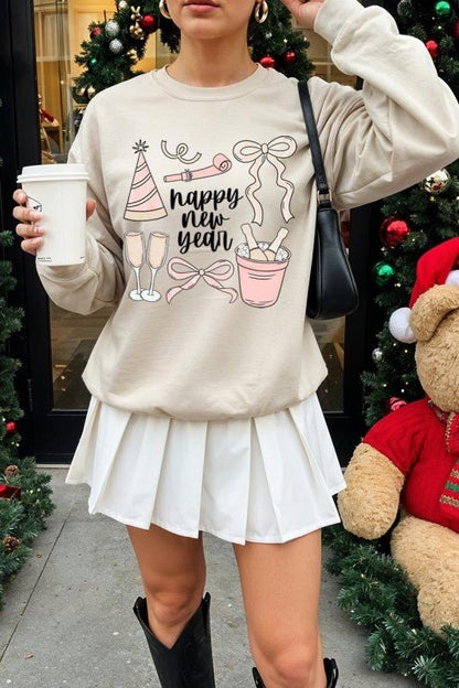 Happy New Year Graphic Sweatshirt - Bitsy Gypsy Boutique
