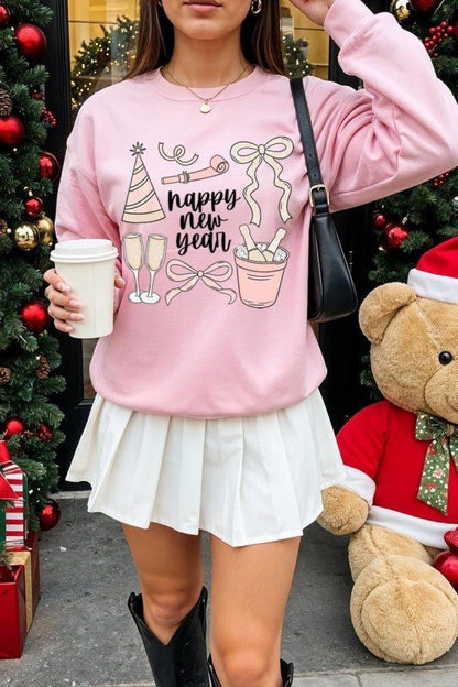 Happy New Year Graphic Sweatshirt - Bitsy Gypsy Boutique