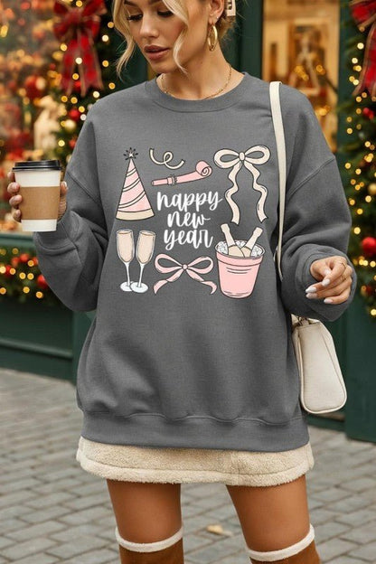 Happy New Year Graphic Sweatshirt - Bitsy Gypsy Boutique