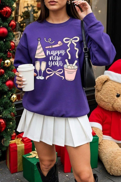 Happy New Year Graphic Sweatshirt - Bitsy Gypsy Boutique