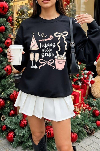 Happy New Year Graphic Sweatshirt - Bitsy Gypsy Boutique