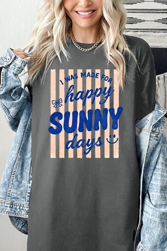 Happy Sunny Days Graphic Heavy Cotton Tee - Bitsy Gypsy Boutique