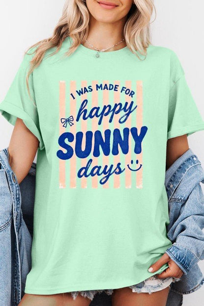 Happy Sunny Days Graphic Heavy Cotton Tee - Bitsy Gypsy Boutique