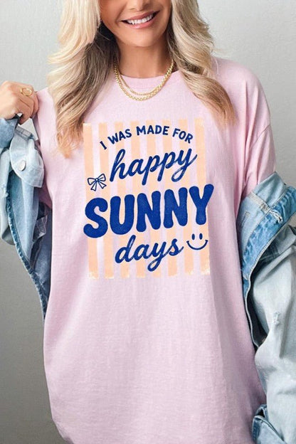 Happy Sunny Days Graphic Heavy Cotton Tee - Bitsy Gypsy Boutique
