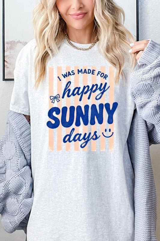 Happy Sunny Days Graphic Heavy Cotton Tee - Bitsy Gypsy Boutique