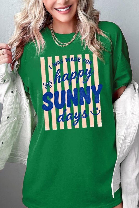 Happy Sunny Days Graphic Heavy Cotton Tee - Bitsy Gypsy Boutique