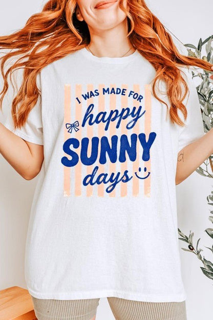 Happy Sunny Days Graphic Heavy Cotton Tee - Bitsy Gypsy Boutique