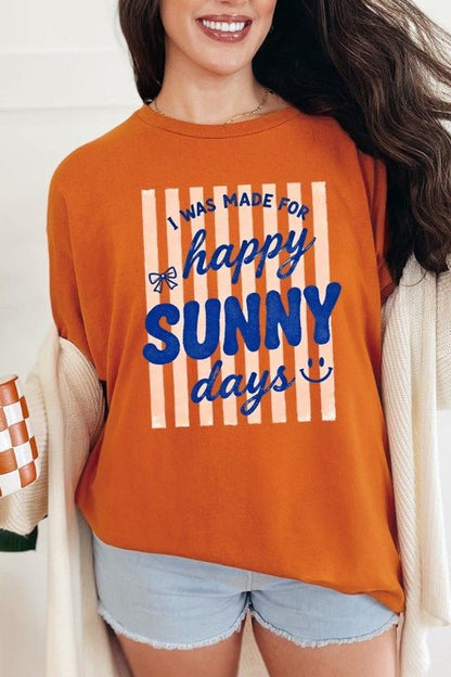 Happy Sunny Days Graphic Heavy Cotton Tee - Bitsy Gypsy Boutique