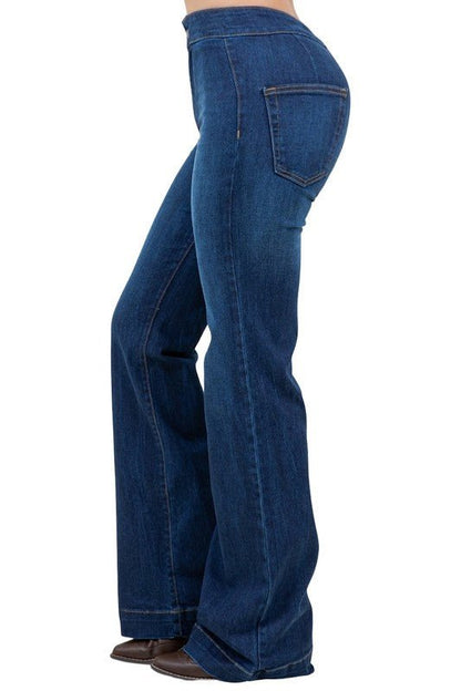 Harley Wide Leg Dark Blue - Inseam 34 - Bitsy Gypsy Boutique