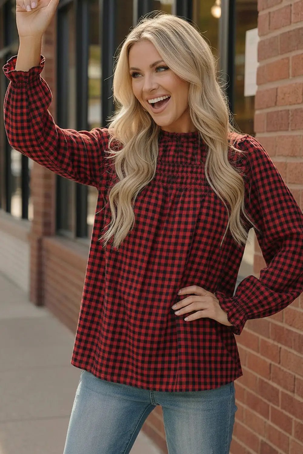 Wildwood Check Red Smock by Haptics