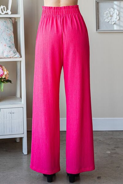 Heimish Full Size Front Tie Pants with Paperbag Waistband Plus Size - Bitsy Gypsy Boutique