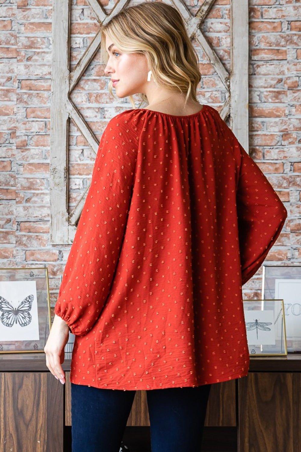 Heimish Full Size Swiss Dot Off Shoulder Top - Bitsy Gypsy Boutique