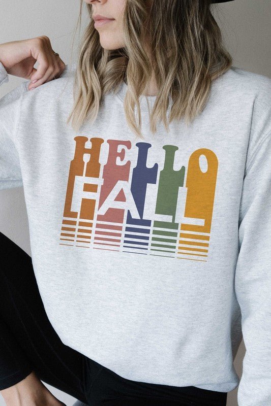 HELLO FALL GRAPHIC SWEATSHIRT - Bitsy Gypsy Boutique