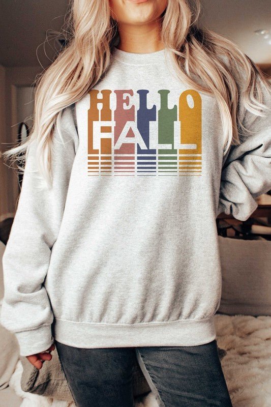 HELLO FALL GRAPHIC SWEATSHIRT - Bitsy Gypsy Boutique