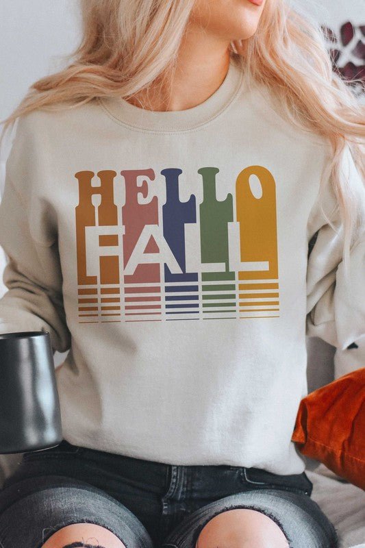 HELLO FALL GRAPHIC SWEATSHIRT - Bitsy Gypsy Boutique