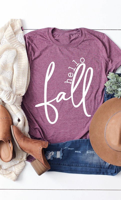 Hello Fall Graphic Tee - Bitsy Gypsy Boutique