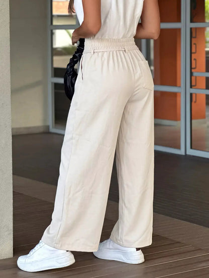 High-Waisted Wide-Leg Pants by Trendsi