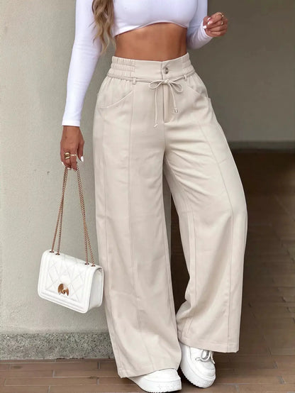 High-Waisted Wide-Leg Pants by Trendsi