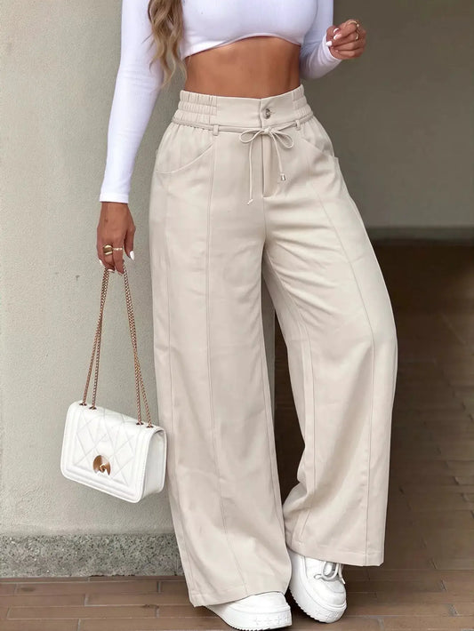 High-Waisted Wide-Leg Pants by Trendsi
