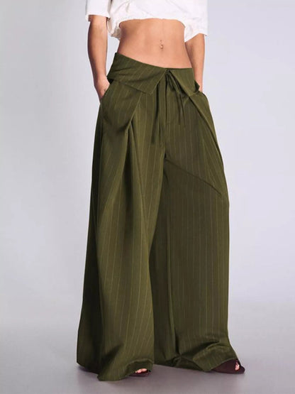 High-Waisted Wide-Leg Pinstripe Pants - Bitsy Gypsy Boutique