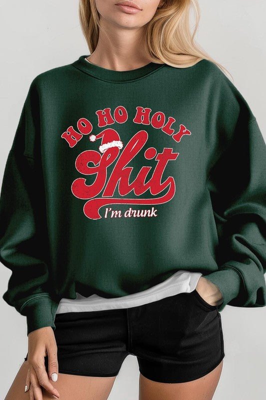 Ho Ho Ho Holy Shit Graphic Fleece Sweatshirts - Bitsy Gypsy Boutique