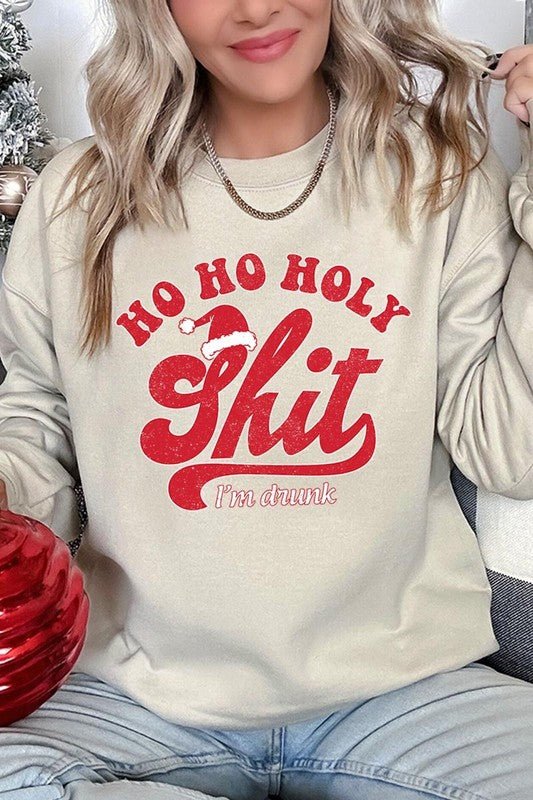 Ho Ho Ho Holy Shit Graphic Fleece Sweatshirts - Bitsy Gypsy Boutique