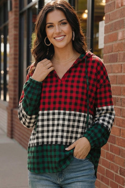 Holiday Cheer Check Hoodie - Bitsy Gypsy Boutique