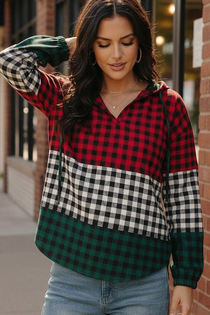Holiday Cheer Check Hoodie - Bitsy Gypsy Boutique