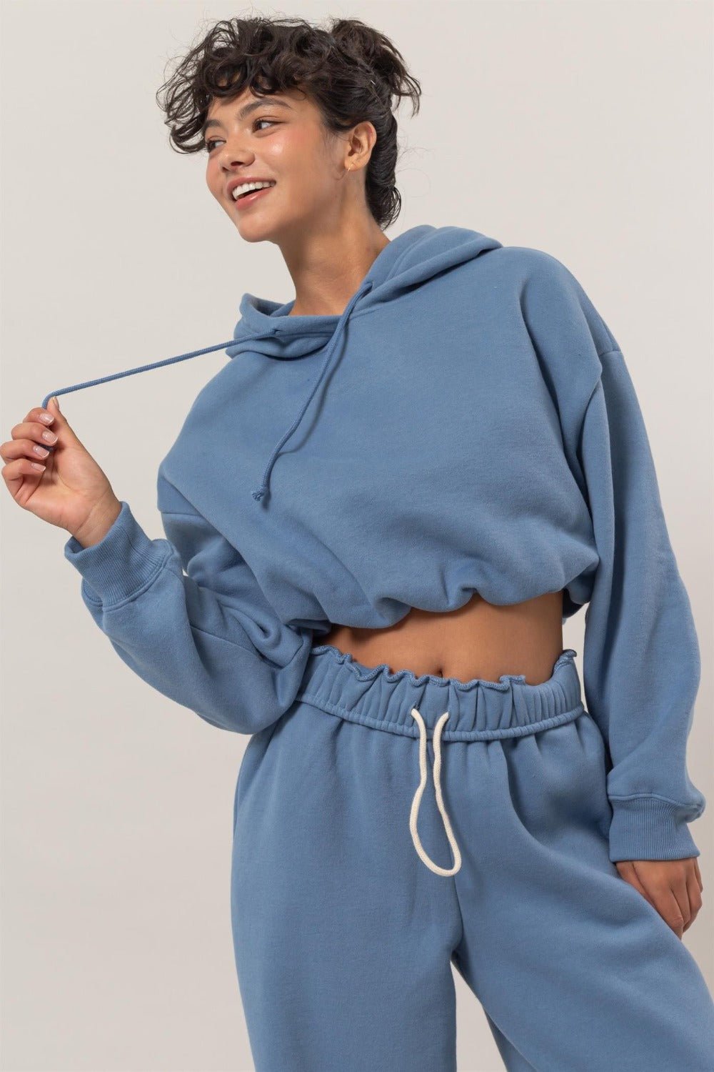 HYFVE Bubble Hem Cropped Hoodie - Bitsy Gypsy Boutique