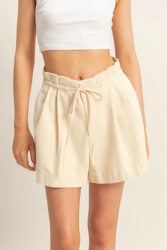 HYFVE High - Waisted Washed Twill Paperbag Shorts - Bitsy Gypsy Boutique
