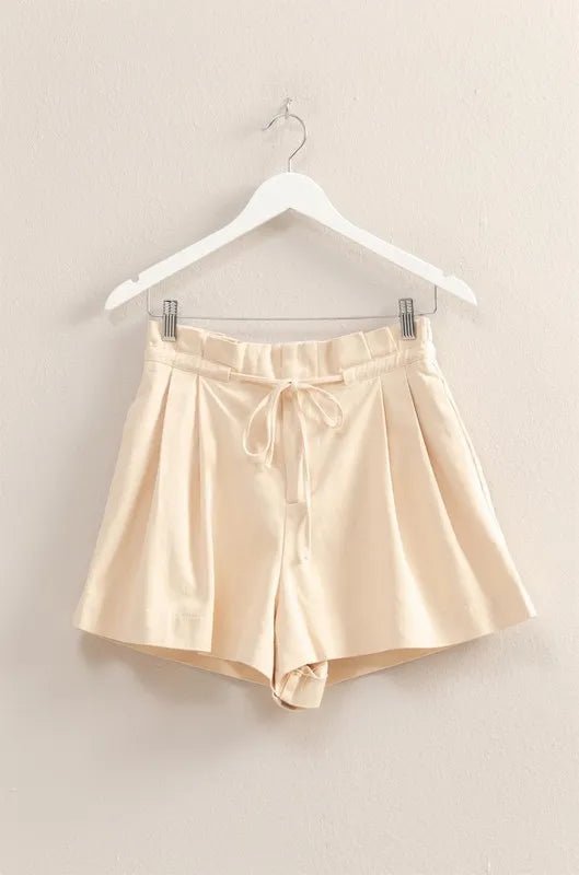 HYFVE High - Waisted Washed Twill Paperbag Shorts - Bitsy Gypsy Boutique