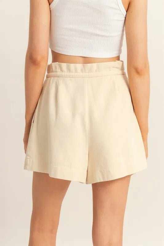 HYFVE High - Waisted Washed Twill Paperbag Shorts - Bitsy Gypsy Boutique