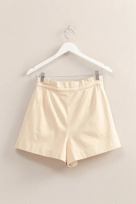 HYFVE High - Waisted Washed Twill Paperbag Shorts - Bitsy Gypsy Boutique
