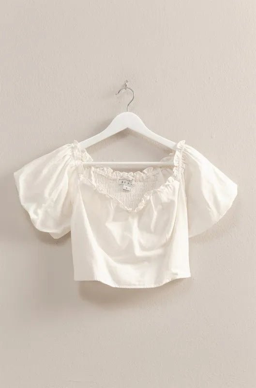 HYFVE Puff Sleeve Sweetheart Neck Top - Bitsy Gypsy Boutique