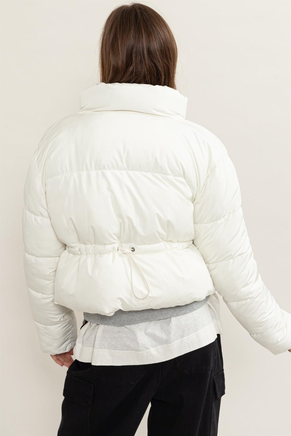 HYFVE Quilted Back Drawstring Puffer Jacket - Bitsy Gypsy Boutique