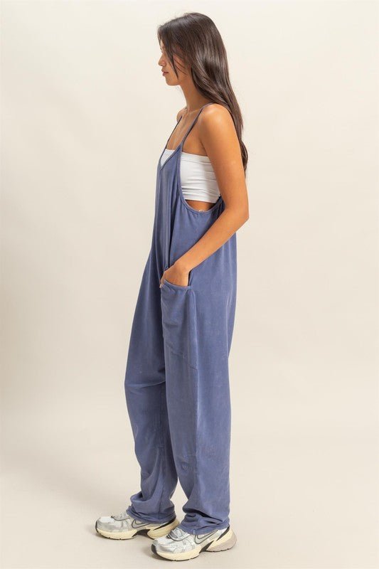 HYFVE Relaxed Fit Mineral Washed Overalls with Pockets - Bitsy Gypsy Boutique