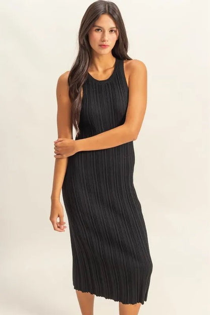 HYFVE Round Neck Bodycon Ribbed Knit Dress - Bitsy Gypsy Boutique