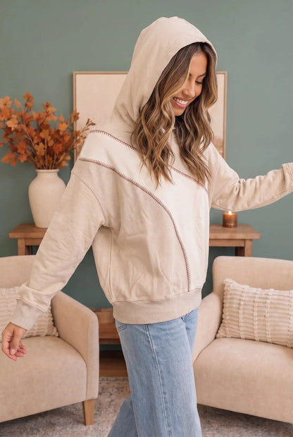 In Stitches Hoodie in Sand - Bitsy Gypsy Boutique