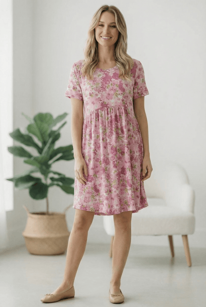 In the Sunshine Fuchsia Babydoll Dress - Bitsy Gypsy Boutique
