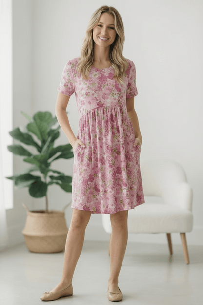 In the Sunshine Fuchsia Babydoll Dress - Bitsy Gypsy Boutique