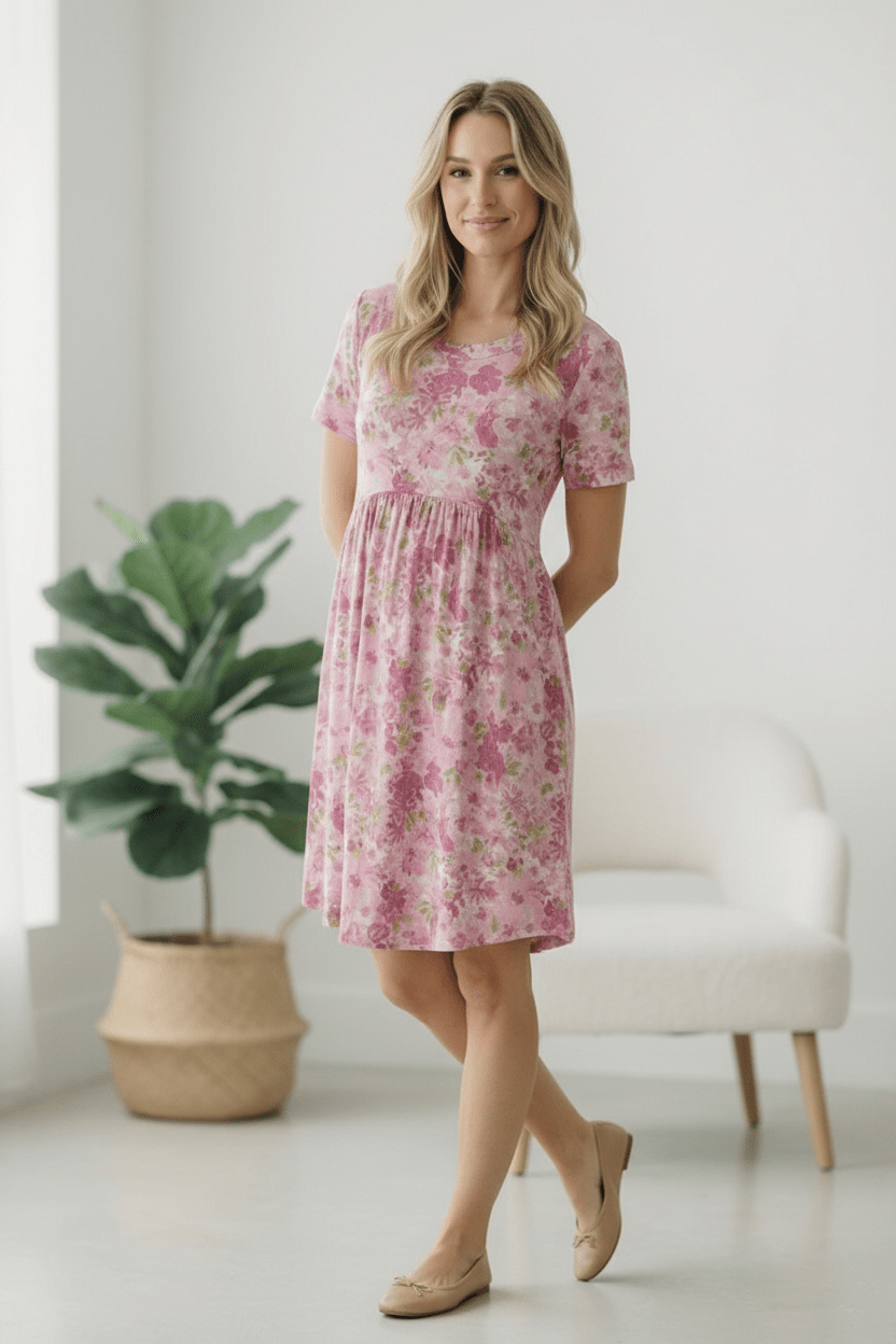 In the Sunshine Fuchsia Babydoll Dress - Bitsy Gypsy Boutique
