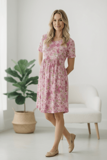 In the Sunshine Fuchsia Babydoll Dress - Bitsy Gypsy Boutique