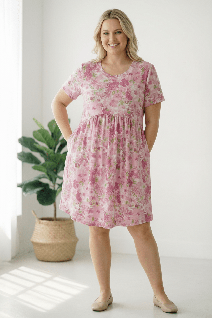 In the Sunshine Fuchsia Babydoll Dress - Bitsy Gypsy Boutique