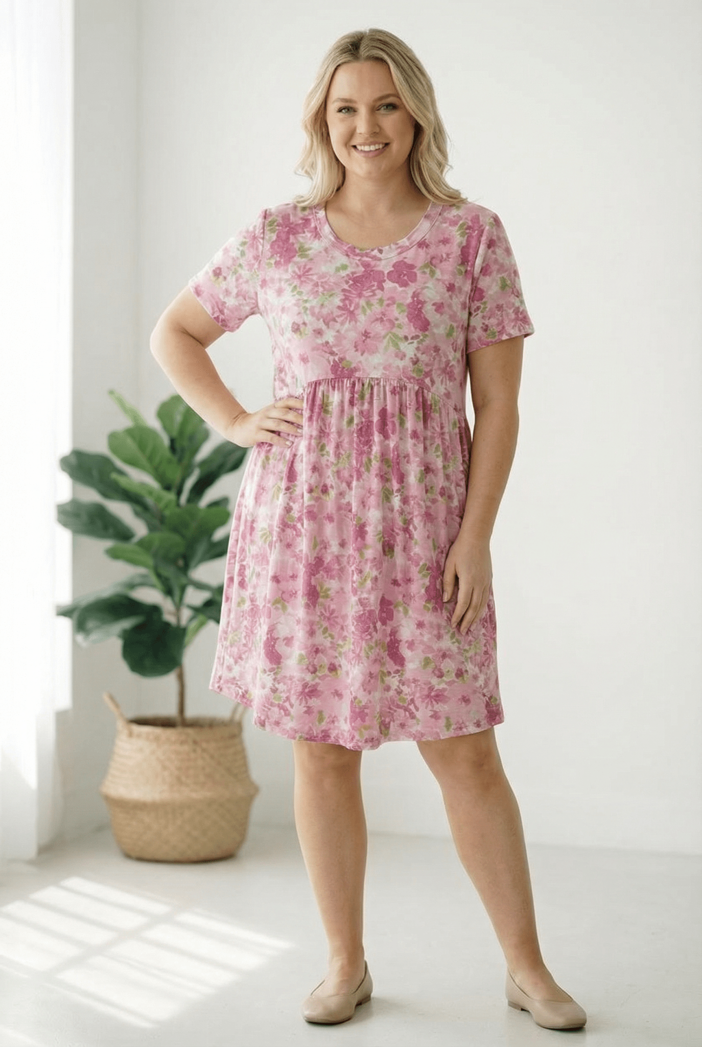 In the Sunshine Fuchsia Babydoll Dress - Bitsy Gypsy Boutique