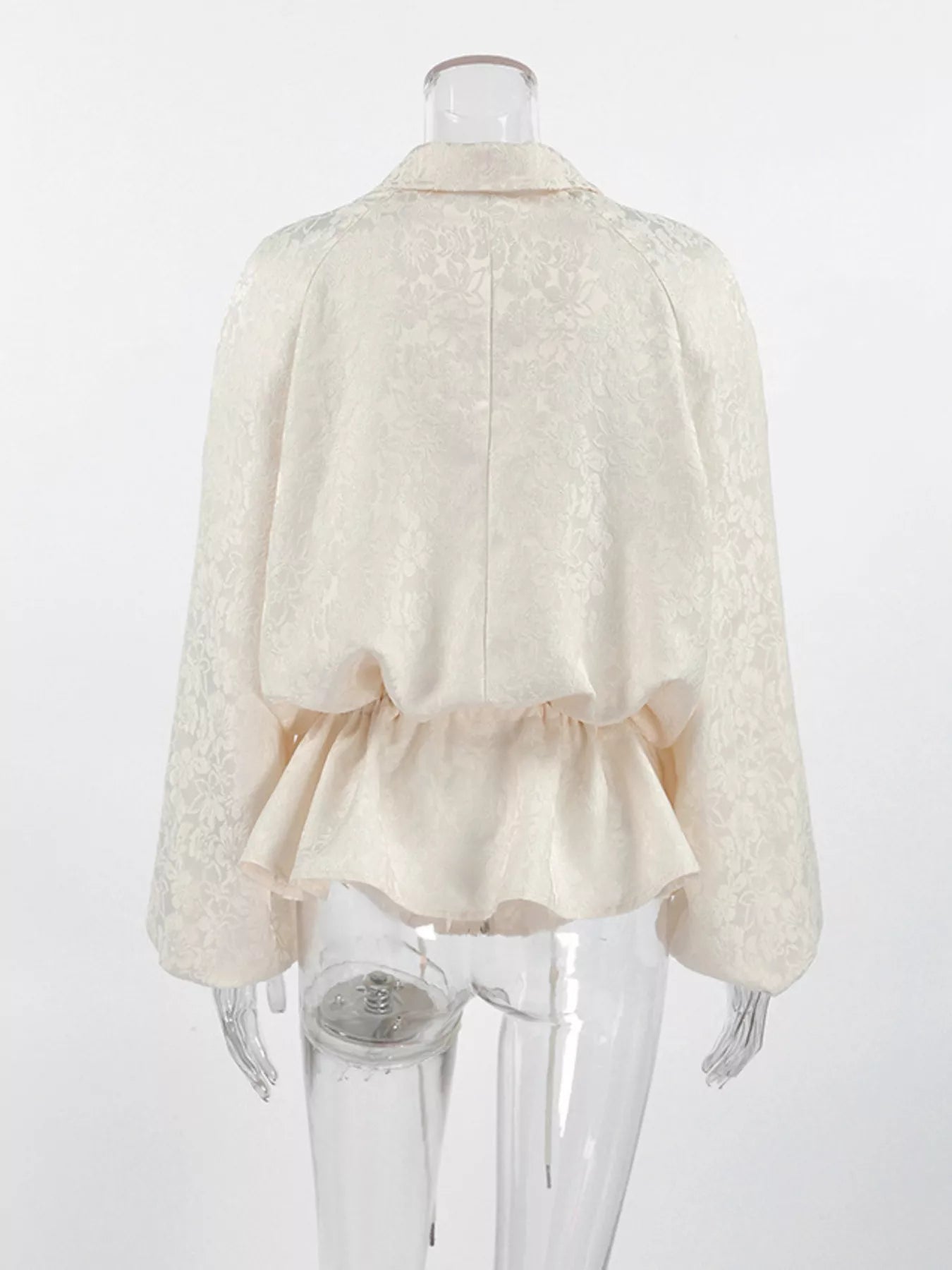 Jacquard Bomber Jacket with Drawstring Waist - Bitsy Gypsy Boutique