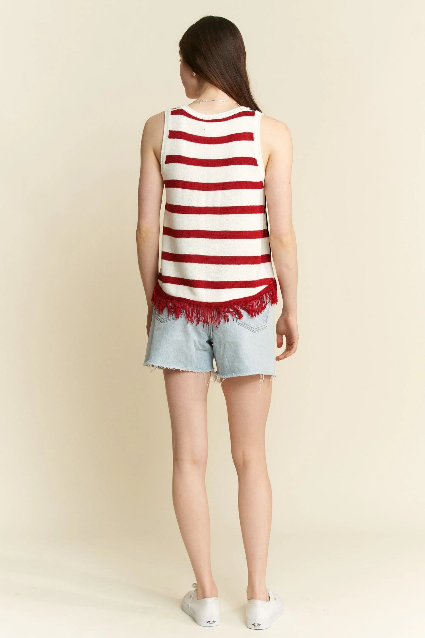 Jade By Jane American Flag Fringe Tank Top - Bitsy Gypsy Boutique