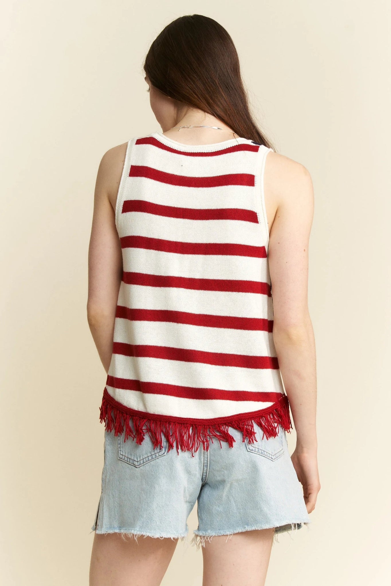 Jade By Jane American Flag Fringe Tank Top - Bitsy Gypsy Boutique